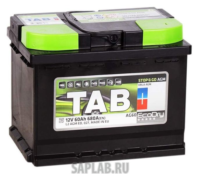 Купить запчасть  TAB - 213060 Аккумулятор TAB AGM 60R 680A 242x175x190 213060