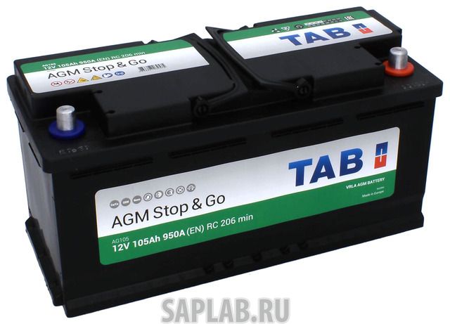 Купить запчасть  TAB - 213105 Аккумулятор TAB AGM 105R 950A 394x175x190 213105