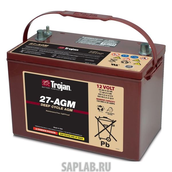 Купить запчасть  TROJAN - 27AGM Аккумулятор TROJAN 27-AGM 12V 89A (306х174х221)