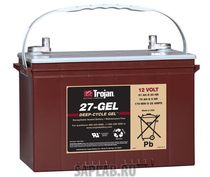 Купить запчасть  TROJAN - 27GEL Аккумулятор TROJAN 27-GEL 12V 91A (324х171х234)