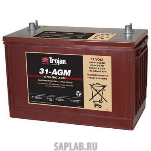 Купить запчасть  TROJAN - 31AGM Аккумулятор TROJAN 31-AGM 12V 100A (329х174х237)