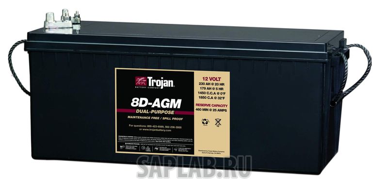 Купить запчасть  TROJAN - 8DAGM Аккумулятор TROJAN 8D-AGM 12V 230A (521х269х233)