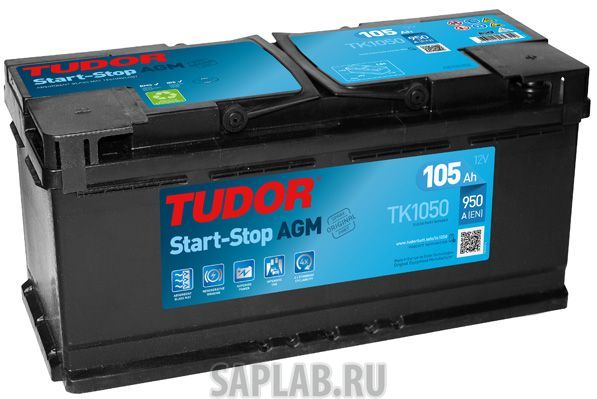 Купить запчасть  TUDOR - TK1050 Аккумулятор TUDOR AGM 105 А/ч обратная R+ EN1 050 А 392x175x190 TK1050 TK1050