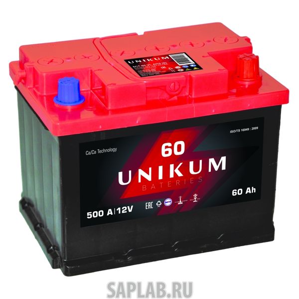 Купить запчасть  UNICUM - 6СТ60VLАПЗСЛЕВА Аккумулятор 60/ч UNIKUM EN 500А Прямая 242*175*190 6 СТ-60 VL АПЗ + слева