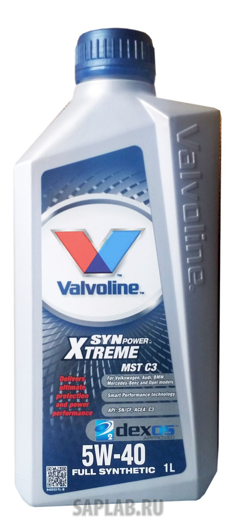 Купить запчасть VALVOLINE - 842033 Моторное масло Valvoline Synpower Xtreme MST C3 SAE 5W-40 1л