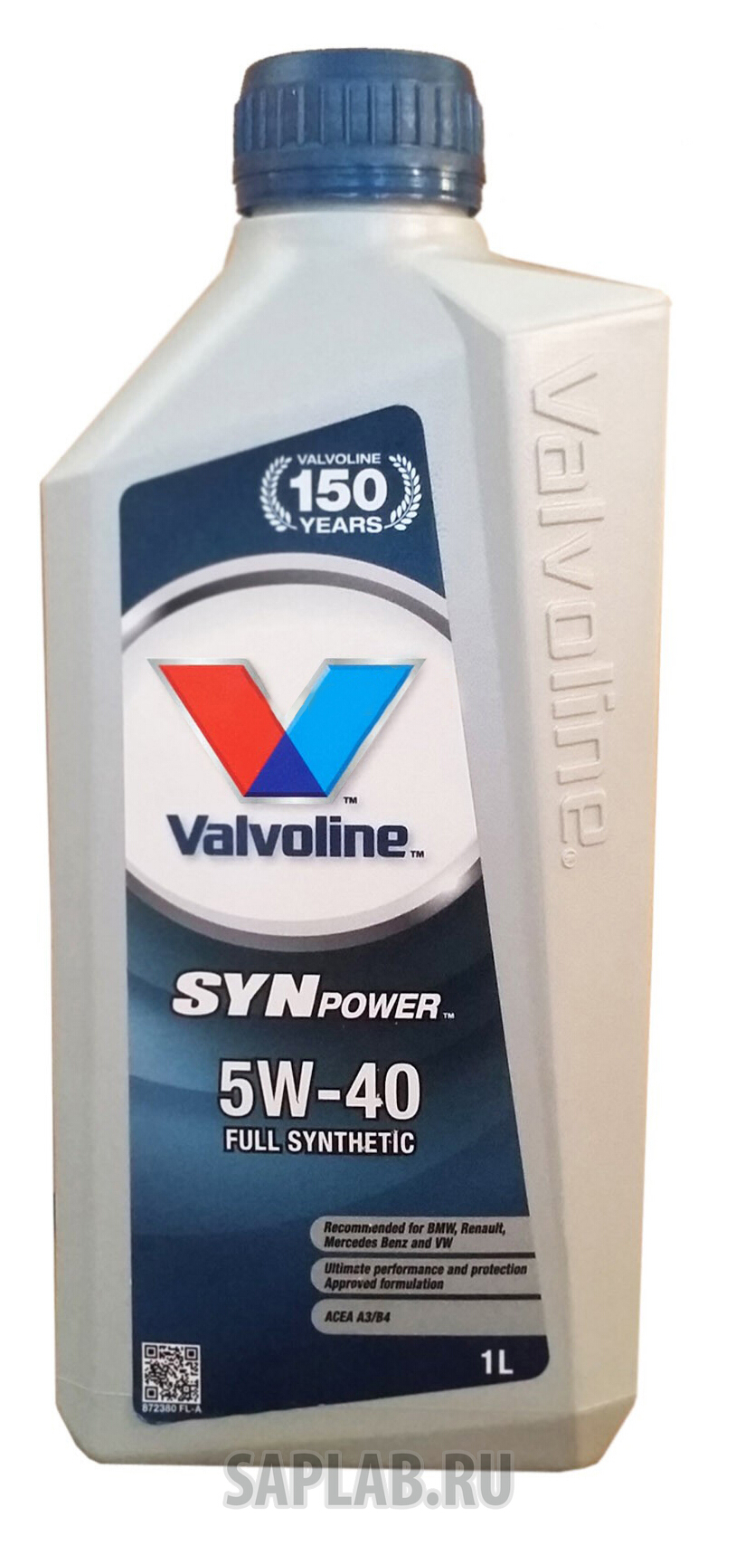 Купить запчасть VALVOLINE - 872380 Моторное масло Valvoline Synpower SAE 5W-40 1л