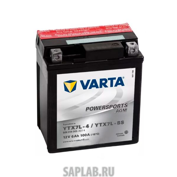 Купить запчасть  VARTA - 506014005 Аккумуляторная батарея Евро 6ah 100a 114/71/131 Ytx7l-Bs Moto Varta 506014005