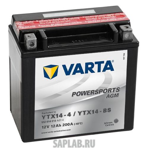 Купить запчасть  VARTA - 512014010A514 Аккумулятор для мотоциклов VARTA Powersports AGM 12Ач 200A