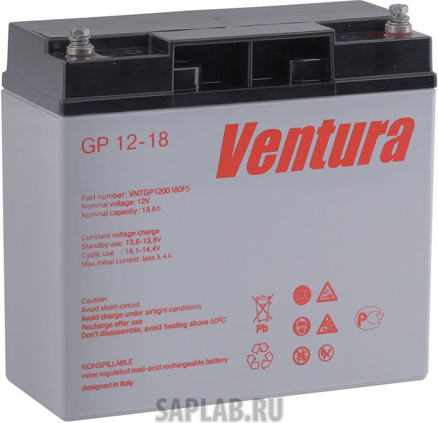 Купить запчасть  VENTURA - GP1218 Аккумулятор Ventura GP 12-18 12В 18Ач 181x77x167 мм Прямая (+-)