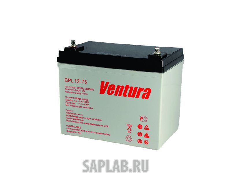 Купить запчасть  VENTURA - GPL1275 Аккумулятор Ventura GPL 12-75 12В 77Ач 260x168x217 мм Прямая (+-)