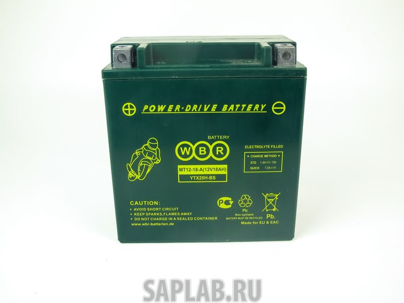 Купить запчасть  WBR - 1058051337393 Аккумулятор мотоциклетный WBR MT 12-18-A 12V18AH YTX20H-BS