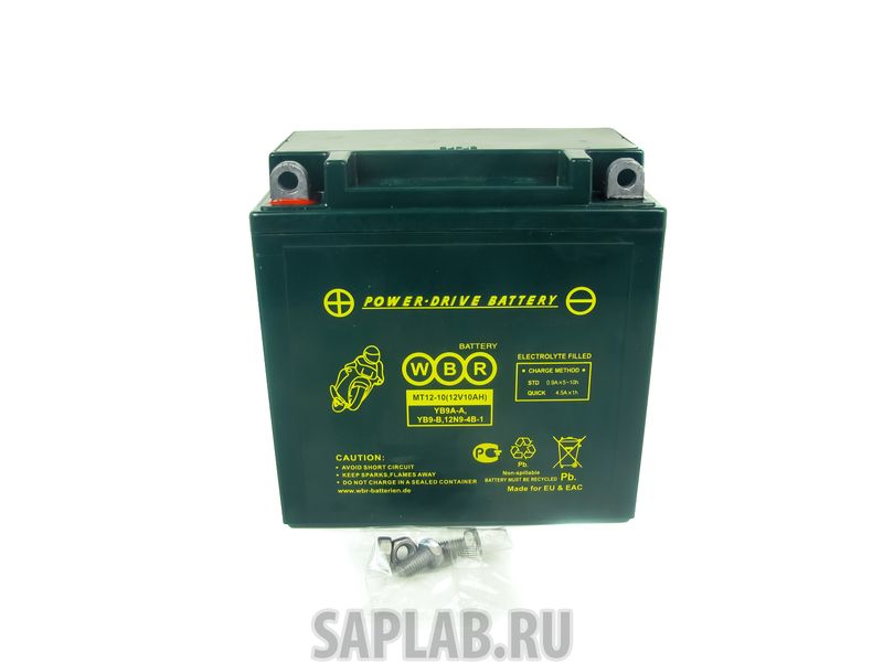 Купить запчасть  WBR - 1058118663583 Аккумулятор мотоциклетный WBR MT 12-10 12V10AH YB9A-A,YB9-B,12N9-4B-1