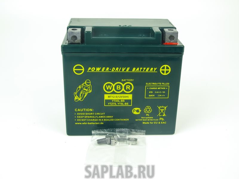 Купить  WBR 1058143678835 Аккумулятор мотоциклетный WBR MT 12-5 12V5AH YTX5L-BS,YTZ7S,YT5L-BS