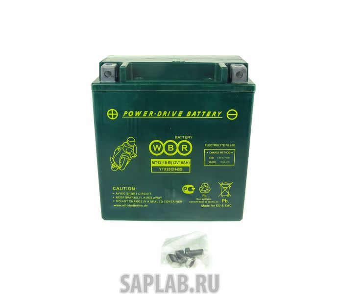 Купить запчасть  WBR - 1058201884683 Аккумулятор мотоциклетный WBR MT 12-18-B 12V18AH YTX20CH-BS