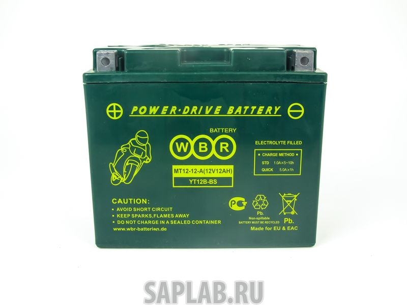 Купить запчасть  WBR - 1058332036651 Аккумулятор мотоциклетный WBR MT 12-12A 12V12AH YT12B-BS