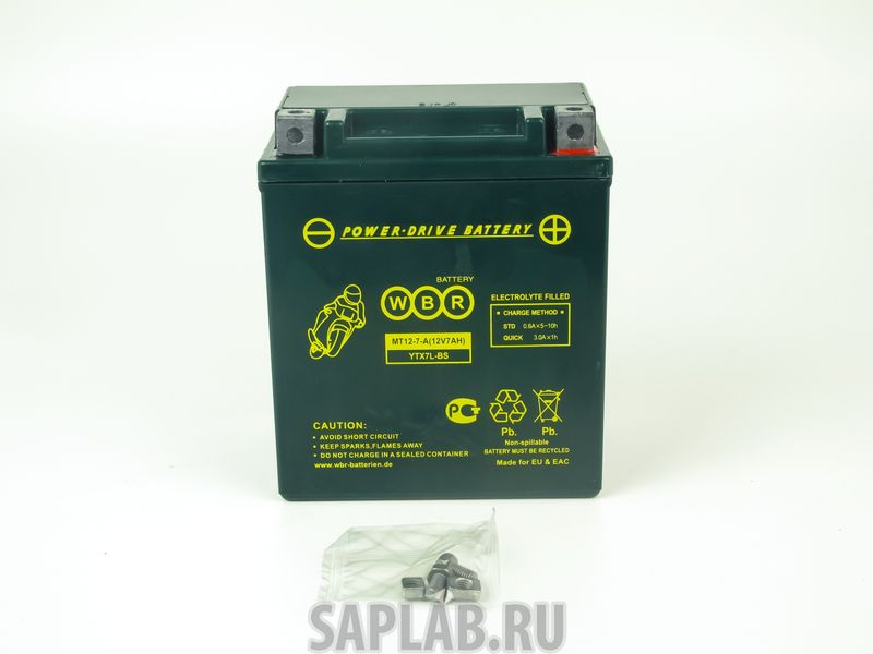 Купить запчасть  WBR - 1058378936609 Аккумулятор мотоциклетный WBR MT 12-7-A 12V7AH YTX7L-BS