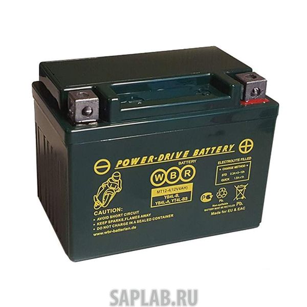 Купить запчасть  WBR - 16453 Аккумулятор WBR MT 12-4 12V4AH YB4L-B,YB4L-A,YT4L-BS