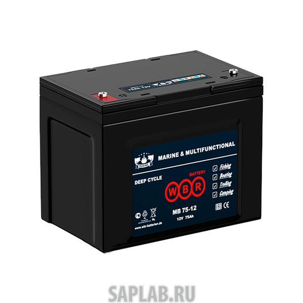 Купить запчасть  WBR - MB7512 Аккумулятор для лодок WBR MB 75-12 12V 75Ah AGM (залит и готов к применению)