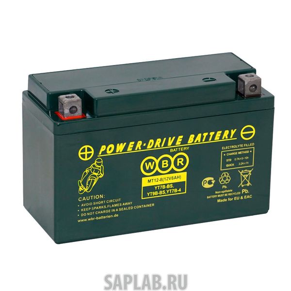 Купить запчасть  WBR - MT128 Аккумулятор мотоциклетный WBR MT 12-8 YT7B-BS 12V 8Ah AGM(залит и готов к применению)