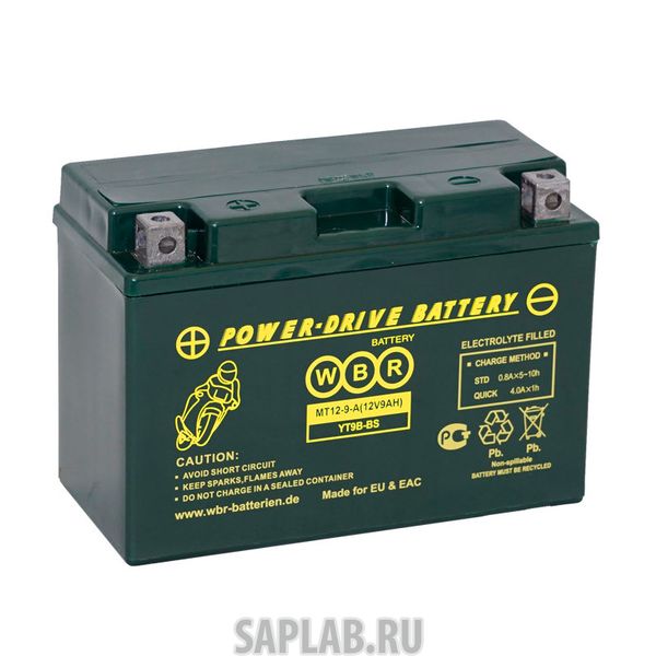 Купить запчасть  WBR - MT129A Аккумулятор мотоциклетный WBR MT 12-9A YT9B-BS 12V 9Ah AGM(залит и готов к применению)