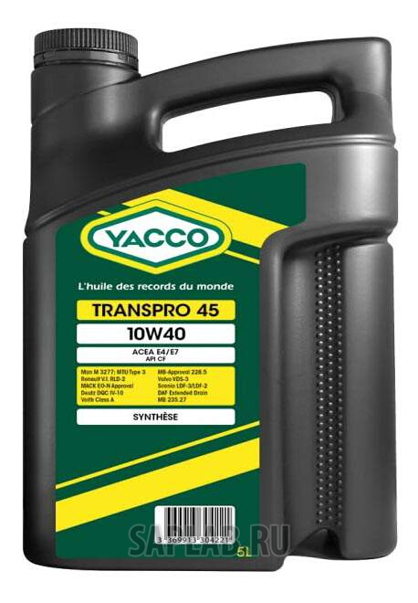 Купить запчасть YACCO - 330422 Моторное масло Yacco Transpro 45 CF 10W-40 5л