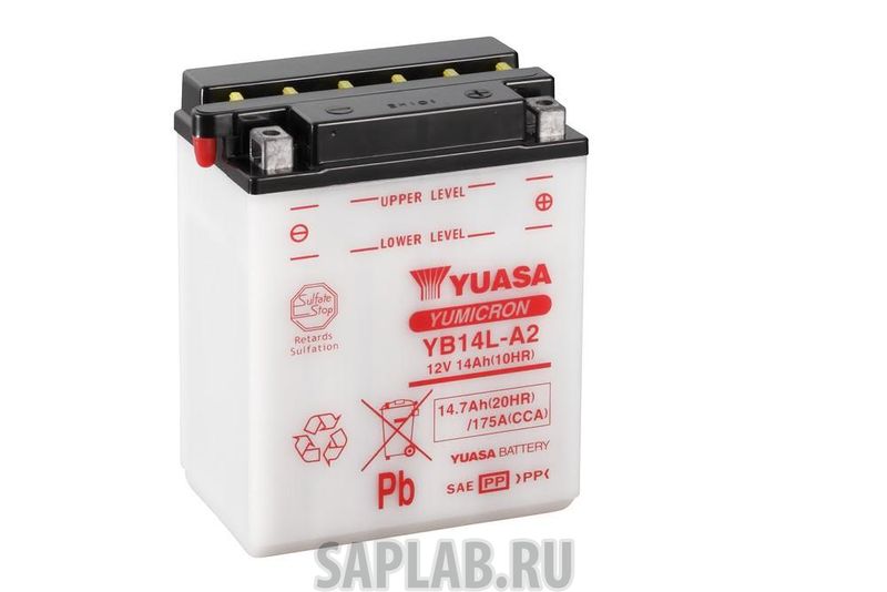 Купить запчасть  YUASA - YB14ALA2 Аккумулятор Yuasa YB14AL-A2 12В 14Ач 175CCA 134x90x166 мм Обратная (-+)