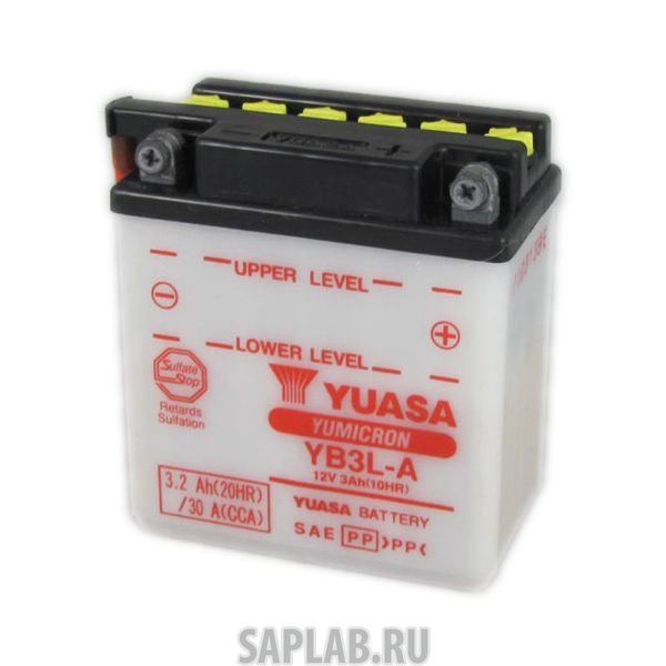 Купить запчасть  YUASA - YB3LA Аккумулятор Yuasa YB3L-A 12В 3Ач 30CCA 98x56x110 мм Обратная (-+)