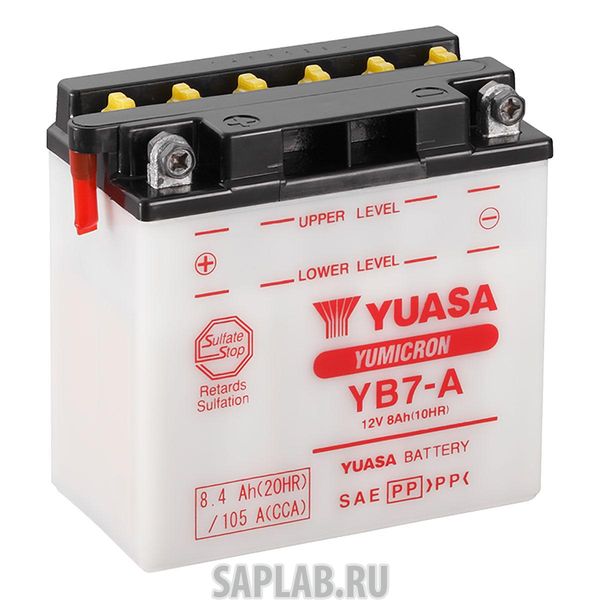 Купить запчасть  YUASA - YB7A Аккумулятор Yuasa YB7-A 12В 8,4Ач 105CCA 135x75x133 мм Прямая (+-)