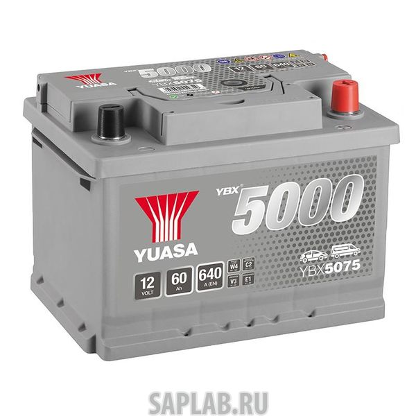 Купить запчасть  YUASA - YBX5075060 Аккумуляторная Батарея Silver High Performance[12v 60ah 640a B13/B14] YUASA