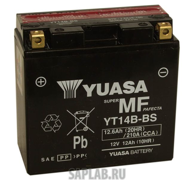 Купить запчасть  YUASA - YT14BBS Аккумулятор Yuasa YT14B-BS 12В 12Ач 210CCA 150x70x145 мм Прямая (+-)